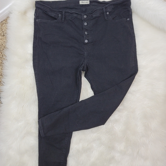 MADEWELL BLACK 9" MID-RISE HIGH WAIST SKINNY JEANS - Picture 10 of 16